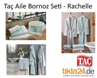 Taç Bambu Aile Bornoz Seti - Rachelle Mint Gri Taç Bambu Aile Bornoz Seti - Rachelle Mint Gri