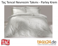Taç Tencel Çift Kişilik Nevresim Takımı - Parley Krem Taç Tencel Çift Kişilik Nevresim Takımı - Parley Krem